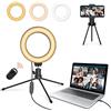 Generisch 6 Selfie Ring Light con supporto Desktop LED Circle Light 3000K-6000K Dimmerabile Led Camera Ring Light con Bluetooth, USB Ringlight per YouTube e TikTok Live Stream/Trucco