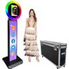 ZLPOWER Cabina fotografica portatile per iPad 10.2 '' 11 11 12.9 pollici Shell Stand Selfie Station Logo personalizzato Photobooth macchina con anello luminoso rotondo RGB LED e custodia da volo per