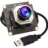 ELP 1080P 120fps USB Autofocus Modulo Della Macchina Fotografica per Computer 11.6mp Lightburn Camera Mini UVC USB2.0 Ad Alta Velocità PC Camera Grandangolare 100 Gradi Senza Distorsione Obiettivo USB