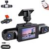 QYDZR Sistema di dash cam for auto con visualizzazione completa, registratore di guida con registrazione panoramica 1080P, dash cam for auto a 360 gradi wireless(3 LENSES)