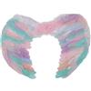AurSoltriad d'angelo colorate, di piume artificiali leggere per bambini, accessori per foto per costumi di Halloween con cinturini elastici, morbide e comode per feste di carnevale (Grande)