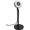 Denash Webcam HD, Microfono Integrato Protezione per gli Occhi Webcam con Luce HD Messa a Fuoco Automatica con Asta Retrattile per Riunioni (Messa a fuoco automatica nera)
