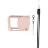 Generico Custodia protettiva della lente Per DJI Action 6 Case a prova di urti Accessori di copertura protettiva della manica del silicone della fotocamera sportiva con cinturino anti-perdita (Rosa)