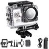 WIHFHGZ Mini DV Action Camera Impermeabile Blu, Videocamera Sportiva da Ciclismo con Schermo 2 Pollici - Resistente All'acqua Fino a 30 Metri, Supporto Bicicletta Incluso, Riprese (Argento)