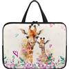 Hiseng Conchiglie Compatibile con 10-17 Pollici Custodia Borsa per Laptop con Manici, Giraffa 3D Computer Portatile Custodia Protettiva PC Sleeve per Laptop (15,Beige)