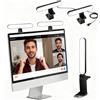 UBeesize Illuminazione per videoconferenza, luce di streaming a LED per videochiamate, luce webcam con supporto monitor regolabile, illuminazione zoom per computer, anello luminoso portatile per