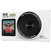 Denash Fotocamera Digitale 5k,UHD 80MP con Fotocamere Compatte a Doppio Schermo da 2,8 Pollici e 1,5 Pollici,Fotocamera da Vlog a Fuoco Automatico Zoom 18x per Adolescenti e (64GB)