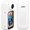 Plyisty Mini Fotocamera per il Corpo, Camera da Gioco da Parte della Camera da Bodina Indossabile per il Pollice, per Lavoro, Viaggi, Camminata per Animali Domestici (WHITE)