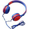 Fiauli Cuffie cablate per bambini, cuffie over-ear stereo HiFi Surround Mega Bass, cuffie per studenti pieghevoli compatibili con HD con microfono per il gioco Blu scuro