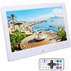 Septpenta Fotogramma Digitale, 1020 X600 Schermo LCD TFT da 10,1 Pollici Riproduzione Automatica Telaio Elettronico Intelligente con Telecomando, Regola La Velocità Delle Funzioni di Allarme(Bianco)
