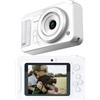 Cuifati Videocamera 4K da 40 MP, Fotocamera Digitale con Messa a Fuoco Automatica AF Zoom 8x, Selfie Cam per Principianti con Scheda da 32 GB (WHITE)