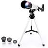 RENYUEH Telescopio regalo telescopio astronomico zoom 90X telescopio spaziale monoculare per esterni con treppiede 360/50mm cannocchiale per principianti (50/360 blu) (50/360 argento)