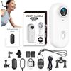 Gienslru Motiontrail - Videocamera Nexo25, grandangolo 120°, portatile, 4K/1080p, ad alta risoluzione, con clip magnetica e custodia impermeabile, rotazione a 360°, per POV, immersioni, ciclismo, colore bianco