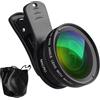 Generic della fotocamera del telefono, kit del telefono - della fotocamera del telefono super macro grandangolare 0,45X 15x | Kit super macro, fotocamera fotografica con clip per cellulare per tutti gli smart