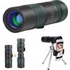 SweAtz Telescopio monoculare con treppiede porta telefono per adulti, 8-24x30 HD Cannocchiale monoculare leggero impermeabile ad alta potenza con trasparente per birdwatching Escursionismo Viaggi C
