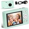 Angoily Fotocamera Digitale per Ragazzi con Zoom Schermo Retro Verde Memoria Interna Wifi per Condivisione Facile Compatta e Stilosa per Studenti e Principianti