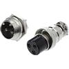 ESden Aviation Plug Maschio & Femmina Filo Pannello Metallo Connettore 16mm 2/3/4/5/6/8/9 Pin GX16