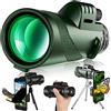 SweAtz Telescopio monoculare Telescopio monoculare 40x60 HD per adulti con supporto per smartphone treppiede binocolo monoculare impermeabile per birdwatching viaggio escursionismo concerto