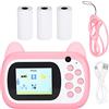 Vomeko Kids Instant Print Camera, telecamera per bambini con carta stampata, risoluzione 24 MP 200 dpi da 32 GB per bambini P INK Cat, per bambini, R egalo ideale per ragazzi di