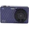 Sxhlseller Camera Digitale 4K 50 MP con Schermo da 2,8 Pollici, Messa a Fuoco Automatica, Zoom 16x, Luce di Riempimento, Timer, Filtri, Ricarica di Tipo C, Telecamera in Metallo Compatto