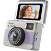 LICAEVEY Piccolo Videoregistratore Portachiavi Videocamera Digitale 4K 68MP, Fotocamera Portatile con Schermo Ribaltabile a 180° da 1,47 Pollici per Vlog di Viaggio Riprese Notturne Feste (PURPLE)