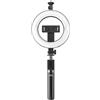 XO SS12 Selfie Stick Treppiede con luce ad anello - Telecomando wireless Bluetooth portatile, rotazione a 360°, treppiede pieghevole per telefoni cellulari