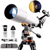 YATINMEM Telescopio regalo 50080 Telescopi per astronomia Rifrattore professionale per adulti, con treppiede regolabile in acciaio inossidabile Cercatore di immagini eretto Lente di Barlow