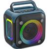 Vroomoto Altoparlante BT Portatile Altoparlanti Wireless Ad Alta Potenza con Luci RGB per Viaggi di Festa (Blu)