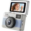 LICAEVEY Piccolo Videoregistratore Portachiavi Videocamera Digitale 4K 68MP, Fotocamera Portatile con Schermo Ribaltabile a 180° da 1,47 Pollici per Vlog di Viaggio Riprese Notturne Feste (BLUE)