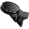 HOMSFOU Filtro Polarizzatore Circolare Cpl da 37mm per Fotocamere Smartphone, Ultrasottile in Alluminio Nero, Portatile per Fotografia Subacquea Stili multipli