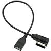 Aramox Adattatore per cavo di interfaccia musicale, interfaccia musicale USB, adattatore per cavo AMI MMI AUX MP3 compatibile per A3 S4 A5 S5 A6 S6 A7 A8 Q5 Q7 R8