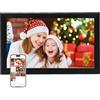 LICAEVEY Frammata Digitale WiFi da 15,6 Pollici WiFi, 32 GB, 1920 * 1080 FHD Auto Ruota Touchscreen, Tabletop e Canta a Parete, Cornice per Immagini (Spina europea)