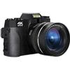 YFDGD Fotocamera Fotografica Digitale Compatta 4K WIFI Web Cam Vlog Videoregistratore Videocamera Da 48 MP Obiettivo Macro Con Schermo Ribaltabile 3 Scatta Nitida Fluida(32G TF Card,Lens 2 Batteries)