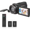 Andoer 4K/60FPS 48MP WiFi Videocamera Digitale Videocamera Registratore con Zoom 16X 3 Pollici Touchscreen IR Infrarossi Night Sight Cold Shoe Mount Batterie Telecomando