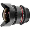 Samyang Obiettivo V-DSLR 8mm T/3,8 UMC Fish-Eye CS Ii per Sony E, Nero