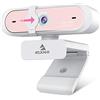 NexiGo Webcam 60FPS AutoFocus 1080P con doppio microfono e copertura per la privacy, 2021 N660P Pro HD USB per computer, per OBS Gaming Zoom Meeting Skype FaceTime Team, rosa