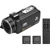 Andoer Videocamera digitale 4K Videocamera WiFi Videocamera DV Registratore 56MP Zoom digitale 18X Touchscreen IPS da 3,0 pollici Supporta rilevamento facciale IR Visione notturna Anti-shake
