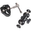 CAZSTYK Morsetto a doppia testa in alluminio girevole 360 per fotocamera e montaggio luce morsetto di montaggio monitor DSLR
