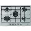 Silverline Piano Cottura da 75 cm a gas, N° 5 Fuochi, 1 bruciatore WOK, Inox