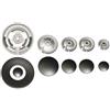 Franza Whirlpool - Kit 5 bruciatori Defendi completi di piattelli spartifiamma Opachi satinati 4 fuochi + tripla corona per cucina piano cottura 5 fuochi - Made in Italy - WR19/1
