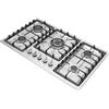 YNAADYH Fornello a gas, fornello a gas a 5 fuochi, 1 kW-3,3 kW, in acciaio inox, accensione elettronica a impulsi, protezione dalla fiamma, 86 x 51 x 9 cm, per grandi cucine, ristoranti