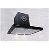 GURARI Cappa aspirante Gurari 462 a parete 60 cm, 3 velocità,1000m³/h,LED,Cappa, Timer, Nero, Metallo nero, Vetro nero, Ricircolo possibile, ClearTouch Control, Telecomando [Classe energetica C].