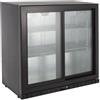 GastroHero Frigorifero posteriore bar nero - 208 l - porta scorrevole in vetro - freddo ventilato - ECO 230 | CHR Forniture per il catering