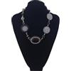 Handmade collana corta girocollo design geometrico bianco e nero stile vintage regalo signora retro