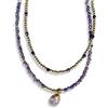 Handmade Collana doppia in pietre dure di ematite e cristallini