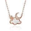 Meissa Luna e Stella Collana per le donne Luna Stella Nuvola Ciondolo Collana girocollo Madreperla Collana conchigli, Oro rosa