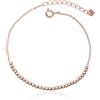 Meissa Cavigliera da donna in argento Sterling Cavigliera con piccoli blocchi Cavigliera semplice in oro Cavigliera in oro rosa Catena regolabile