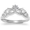 Meissa Anello Tiara in argento 925 Anello della corona principesca per le donne Unico anello di promessa regolabile con retro aperto Regali per le ragazze, Argento