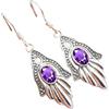 Kanika Jewelry Trove Natural Amethyst Gemstone 925 Sterling Silver Hamsa Earrings for Womens