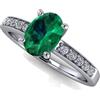 Arte Oro Gioielli Anello oro bianco 18Karati 750 impreziosito da uno Smeraldo naturale 0.28 ct qualità AAA e diamanti taglio brillante 0.10ct totale con certificato di garanzia gemmologica